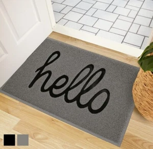 Gorilla Grip All Weather Hello Door Mat 36"x24" Mesh Doormat Gray & Black - Picture 1 of 1