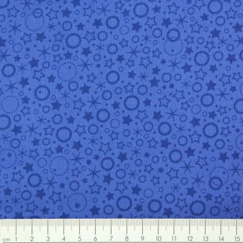 Sterne und Kreise blau Baumwollstoff Patrick Lose Stoffe patchwork quilt nähen - Bild 1 von 1