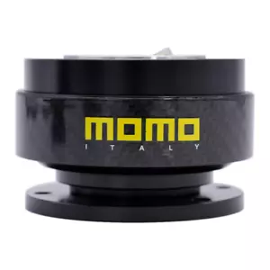 MOMO Black Carbon Fibre Steering Wheel Quick Release Hub Adapter Snap Boss Kit - Picture 1 of 12