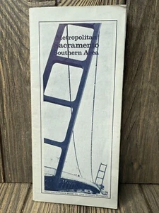 Vintage Metropolitan Sacramento Southern Area Map AAA 1990 Pedestrian Suspension - Picture 1 of 6