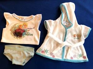 BATA DE BAÑO CON CAPUCHA BUILD A BEAR DISNEY FROZEN ELSA ANNA ~ TOP ~ BRAGAS Ropa BABW - Imagen 1 de 4