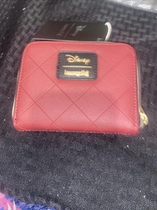 Loungefly Disney Minnie Mouse Burgunderrot Samt Schleife Mini Reißverschluss Geldbörse Neu mit Etikett - Bild 1 von 4