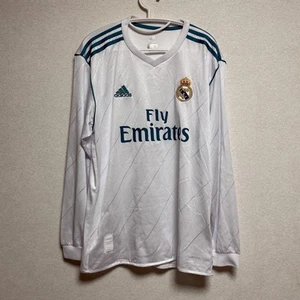 Maglia calcio Adidas Real Madrid 17/18 manica lunga bianca usata - Foto 1 di 4
