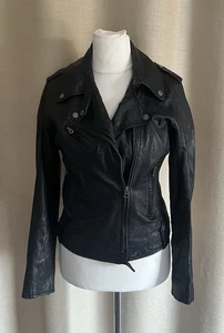 MAURITIUS Biker Look echt LEDER Jacke Lederjacke schwarz Größe M - Bild 1 von 7