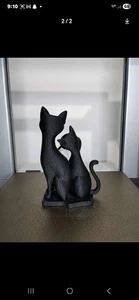 Estatua de pareja de gatos - Imagen 1 de 2