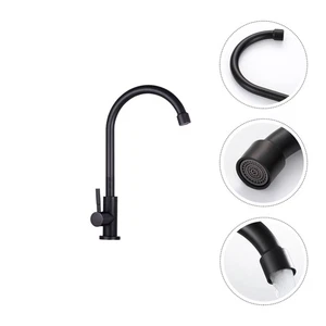 Rubinetto Acciaio Inox Manico Singolo Rubinetti Cucina Acqua Girevole Bagno - Foto 1 di 12