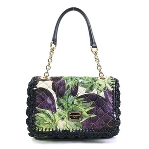 Borsa a tracolla Dolce & Gabbana borsa tela rafia viola verde nero autentica - Foto 1 di 24