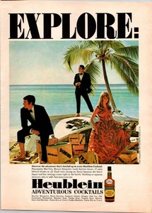 Anuncio impreso vintage 1968 Heublein cócteles en isla desierta - Imagen 1 de 1