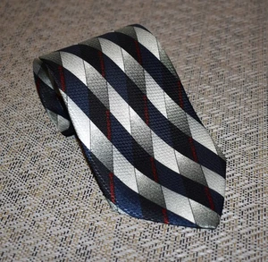 Porsche Men's 100% Silk Geometric Multicolor Tie - Made in Italy - Picture 1 of 5