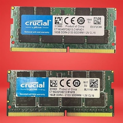 Crucial 32 MB (2x16GB) DDR4 2133MHz SODIMM RAM Memory Kit Different Models - Image 1 of 2