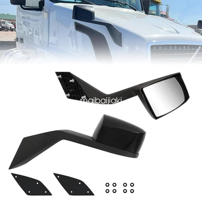 Espejos Negros para Volvo VNL 2000-2015 Par Camión Pesado Conductor y Pasajero Foto 1 de 4