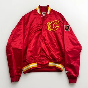 Vintage 80s Calgary Flames NHL Starter Bomber Jacket Men’s Sz L USA Made Read* - Bild 1 von 22