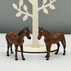 LOT 1930s GERMANY 2.25" Brown CAST LEAD METAL Horses COLD-PAINTED Farm Animals - Picture 1 of 23