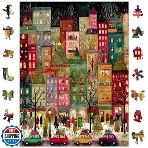 Mys Aurora Puzzle 500 Pezzi, Villaggio Città di Natale Woode - Foto 1 di 5