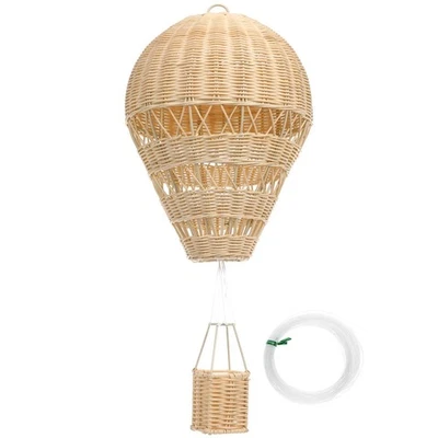 Globo de aire caliente tejido de ratán natural decoración delicada habitación infantil artesanía de ratán - Imagen 1 de 4