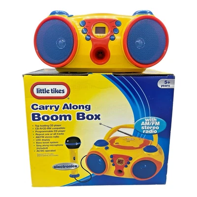 Little Tikes CD Radio Carry Along Boombox Yellow Blue Orange 2005 - Image 1 of 4