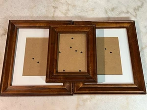 Set Of 3 Real Wood Photo Picture Frames For 5” X 7” Photos - 2 Sizes - Bild 1 von 10