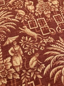 Vintage French Chinoiserie toile de Jouy Cotton Fabric 5th Avenue Covington - Picture 1 of 12