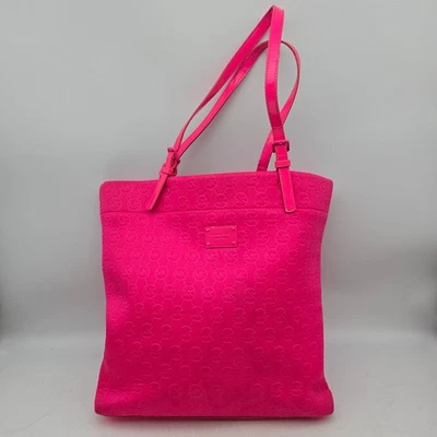 Bolso de Hombro Michael Kors Jet Set Firma Monograma Acolchado Rosa Neopreno Foto 1 de 4