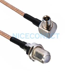 Cable coaxial F hembra Jack a TS9 macho enchufe ángulo recto RF coleta puente RG316 - Imagen 1 de 3