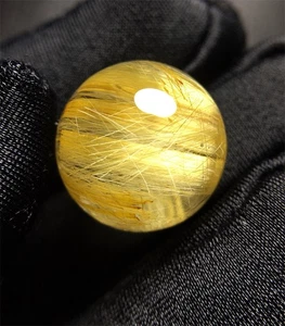 5.9g Top Natural Gold Rutilated Quartz Ball Hair Crystal Quartz Sphere Healing - Picture 1 of 6