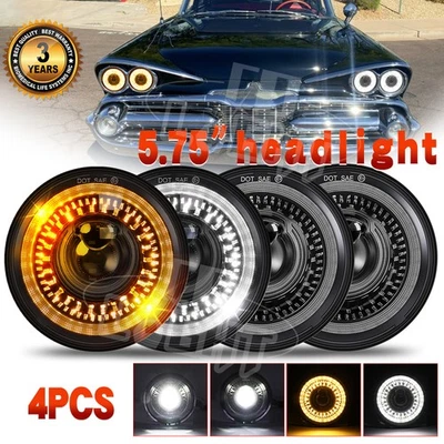 Faros LED altos/bajos de arranque Halo DRL de 5,75" para Dodge Coronet 1959-1974 4 piezas Foto 1 de 4