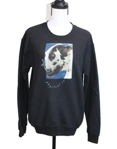 Collina Strada Sweatshirt Physical Touch Dog Gecko Crewneck Sweatshirt Black USA - Picture 1 of 7