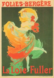 Folies Bergere La Loie Fuller Jules Cheret cartolina d'epoca - Foto 1 di 2