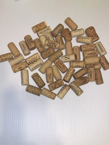 Lot of 48 Designer Wine Bottle Corks Used Real Natural Cork for Arts & Crafts👀 - Picture 1 of 7