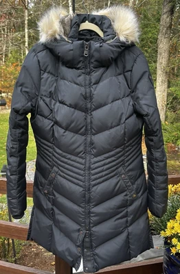 Chaqueta PAJAR Queen para mujer XLarge ribete de piel sintética capucha acolchada parka abrigo largo Foto 1 de 4