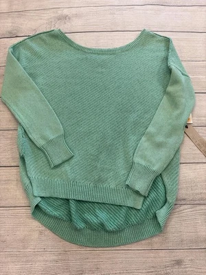 Suéter Vans Mujer Pequeño Verde 100% Algodón Dobladillo Alto Bajo Tejido Pullover Foto 1 de 4