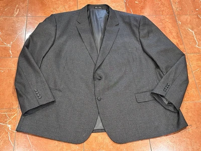 CHAQUETA BLAZER JEAN-PAUL GERMAIN LANA 56 R NEGRA GRIS TWEED A CUADROS DOBLE VENTILACIÓN Foto 1 de 4
