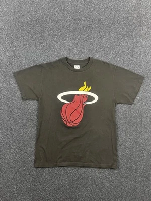 Miami Heat Shirt Mens Medium Black NBA Basketball LeBron James 6 Majestic Cotton - Image 1 of 4