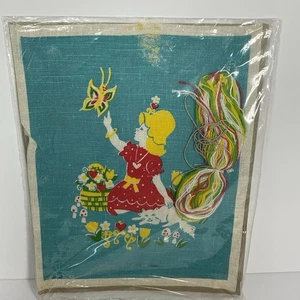 Vintage 70er Crewel Stickpackung "That's My Girl" Kreativ Hefter  - Bild 1 von 8