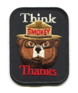 Smokey the Bear Think Thanks Waldbrand Waldbrand Wildland Aufnäher keine Staatszugehörigkeit - Bild 1 von 1