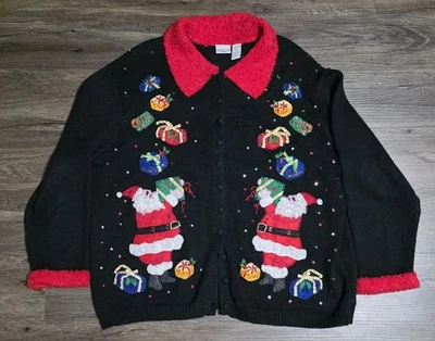 Suéter De Colección Carolina Colores Navidad Papá Noel Tejido con Regalos Talla 22/3XL  Foto 1 de 4