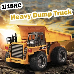 HUINA 2.4G RC 6 Channel 1:18 Alloy Remote Control Dump Truck Loader Toy Car Engi - Picture 1 of 11
