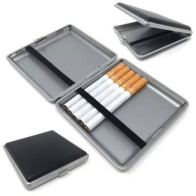 Starlet24® Zigarettenetui Lederoptik schwarz Zigarettenbox für 20 Zigaretten - Bild 1 von 4