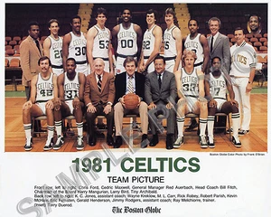 1981 BOSTON CELTICS NBA WORLD CHAMPIONS FINALS 8X10 TEAM PHOTO HOF - Picture 1 of 1