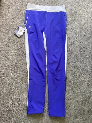 New Salomon Momentum Softshell Pants White & Violet Purple Large Wind Resistant - Image 1 of 4