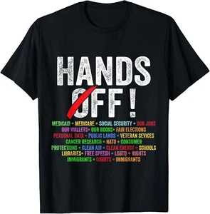Hands Off Protest Social Security And Medicare Protest T-Shirt - Picture 1 of 4