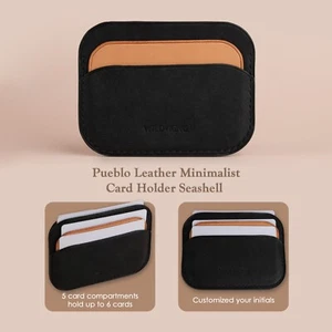 Cartera de cuero Pueblo personalizada hecha a mano concha marina, regalo para papá, él - Imagen 1 de 20