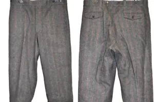 vintage 80s EDDIE BAUER GRAY RED GREEN WOOL PLAID HUNTING MEN'S PANTS 41 X 25 - Picture 1 of 6