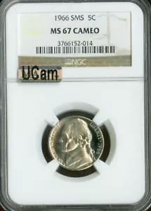 1966 JEFFERSON NICKEL NGC MS67 SMS CAM MAC UCAM MAC SPOTLESS * - Picture 1 of 2