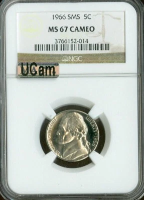 1966 JEFFERSON NICKEL NGC MS67 SMS CAM MAC UCAM MAC SPOTLESS * - Image 1 of 2
