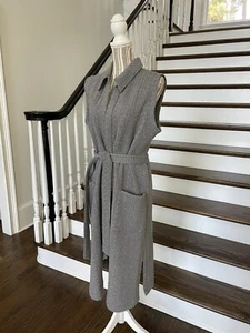 SOFT SURROUNDINGS Light Heather Gray Open Duster Twila Vest Size Medium EUC - Picture 1 of 12