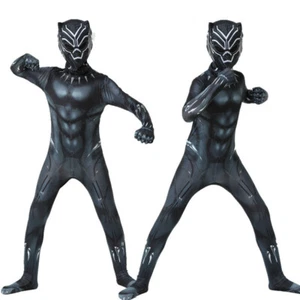 Cosplay Black Panther Superheroes Jumpsuits Bodysuit Kids Costume Halloween Men - Picture 1 of 14
