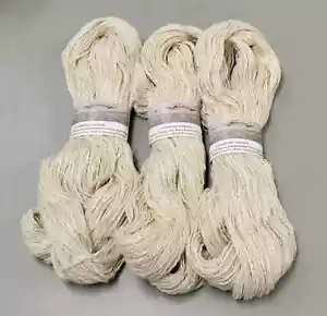 Cotton Yarn, Hand Spun, 2 Ply, Fingering Weight. Off White. Natural. 300 Yards. - Picture 1 of 3