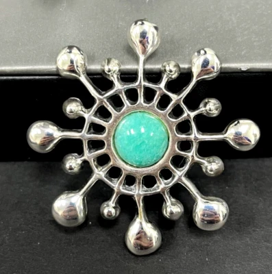 Collar Colgante Antiguo David Andersen Plata Esterlina Estrella Cabujón Pesado 23.9 G Foto 1 de 4