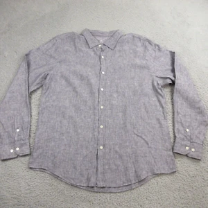 Bloomingdales Mens 100% Linen Button Down Shirt size XL Long Sleeve Blue - Picture 1 of 7
